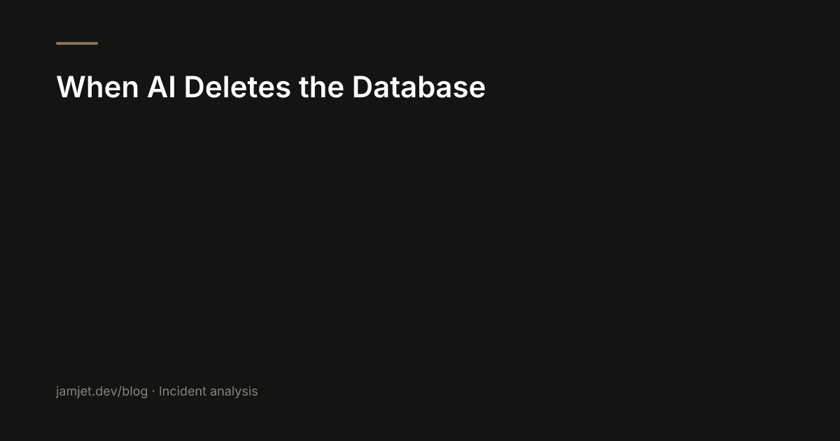 When AI Deletes the Database | JamJet Blog